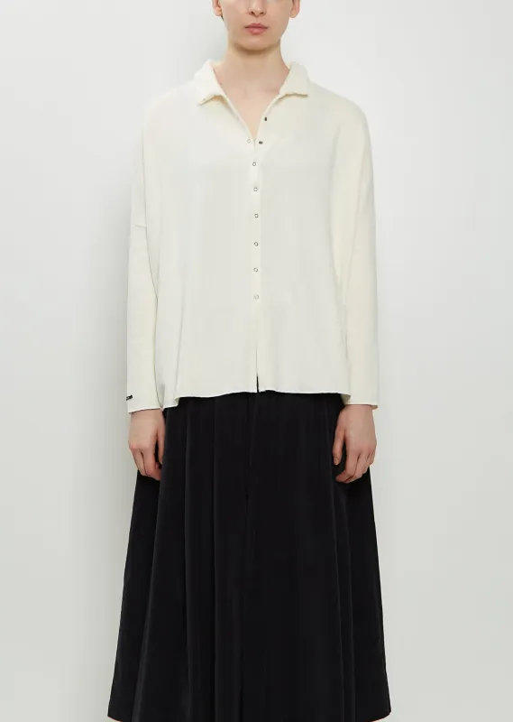 Heavy Jersey Polo Top — Milk sold by La Garconne