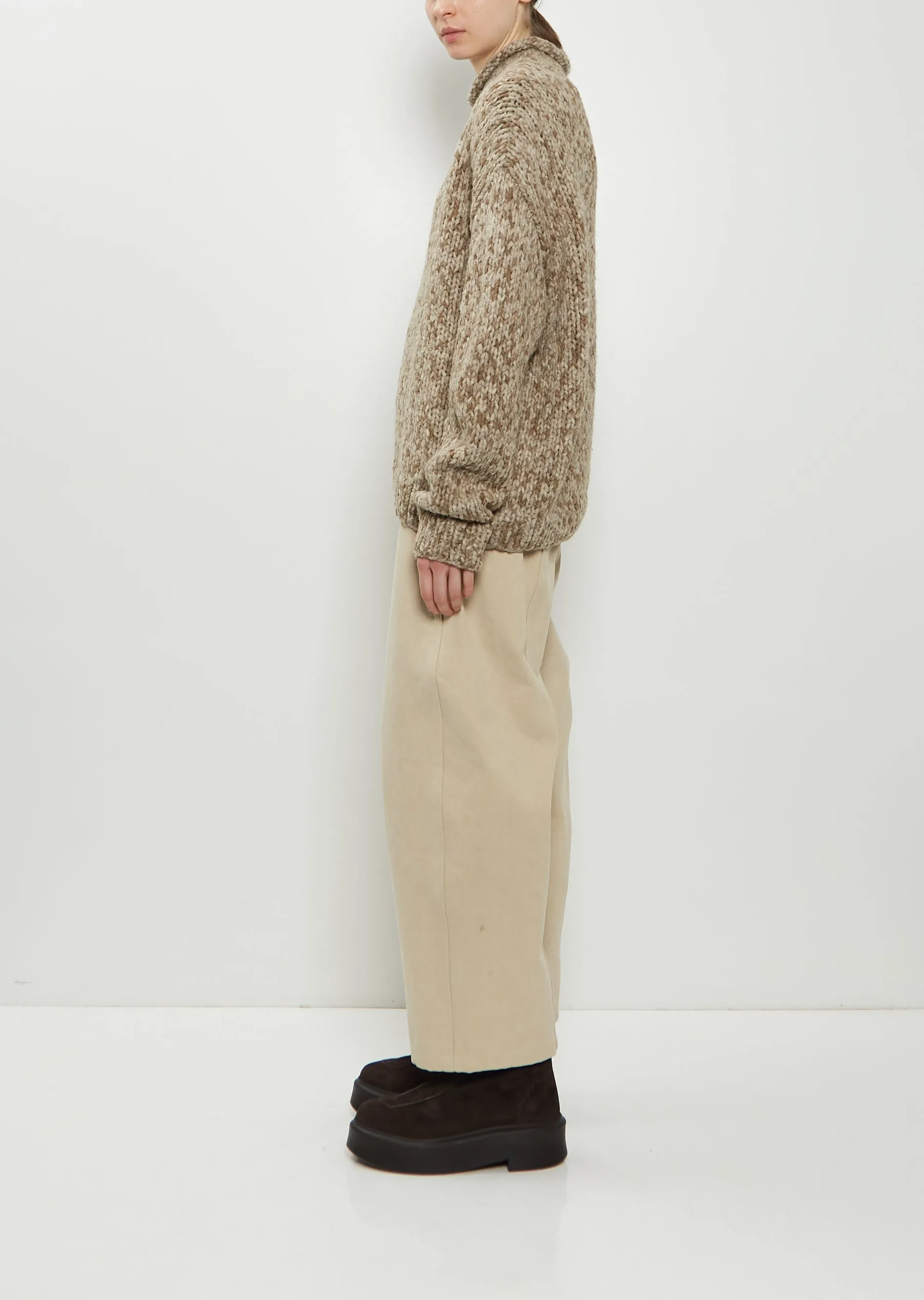 Hand-Knit Alpaca Merino Wool Sweater — Tobacco Paint sold by La Garconne product image thumbnail 2