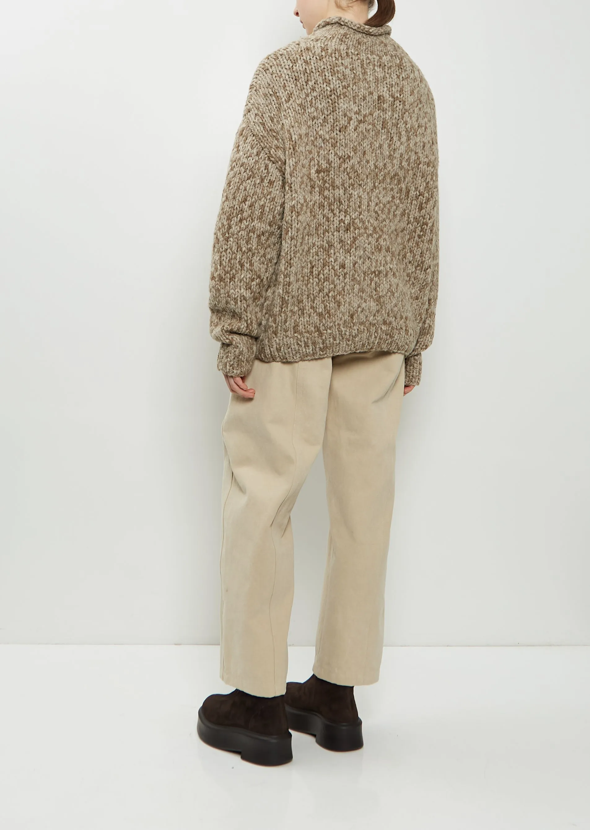 Hand-Knit Alpaca Merino Wool Sweater — Tobacco Paint sold by La Garconne product image thumbnail 3