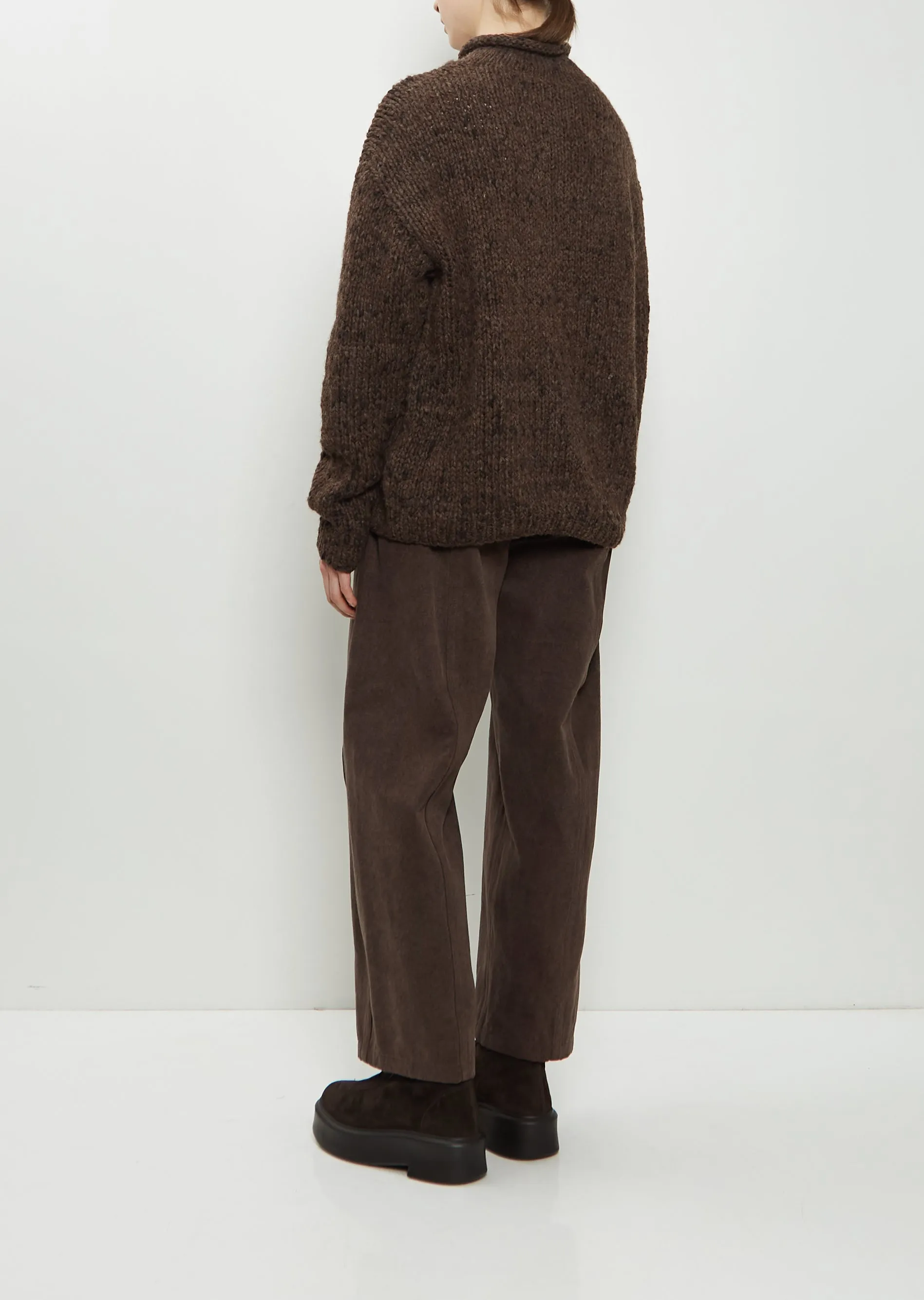 Hand-Knit Alpaca Merino Wool Sweater — Black Paint sold by La Garconne product image thumbnail 3