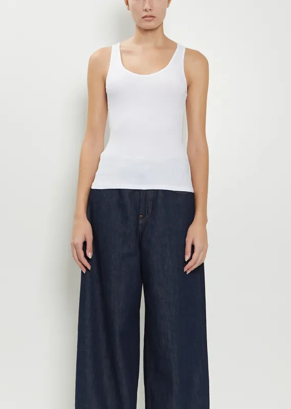 Luiza Organic Cotton Blend Tank — White sold by La Garconne