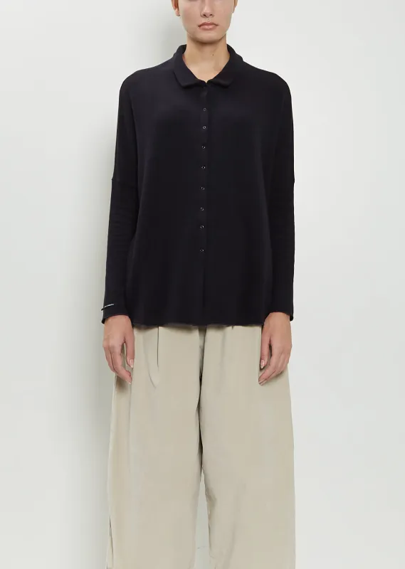 Heavy Jersey Polo Top — Ink sold by La Garconne