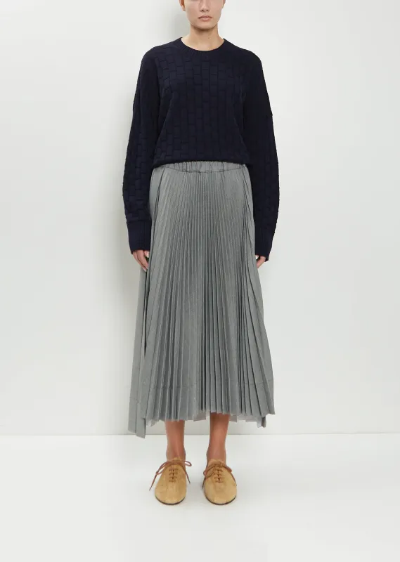 Pleated Wool Blend Skirt sold by La Garconne
