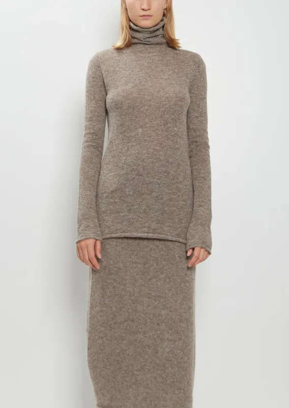 Funnel Neck Alpaca Sweater sold by La Garconne