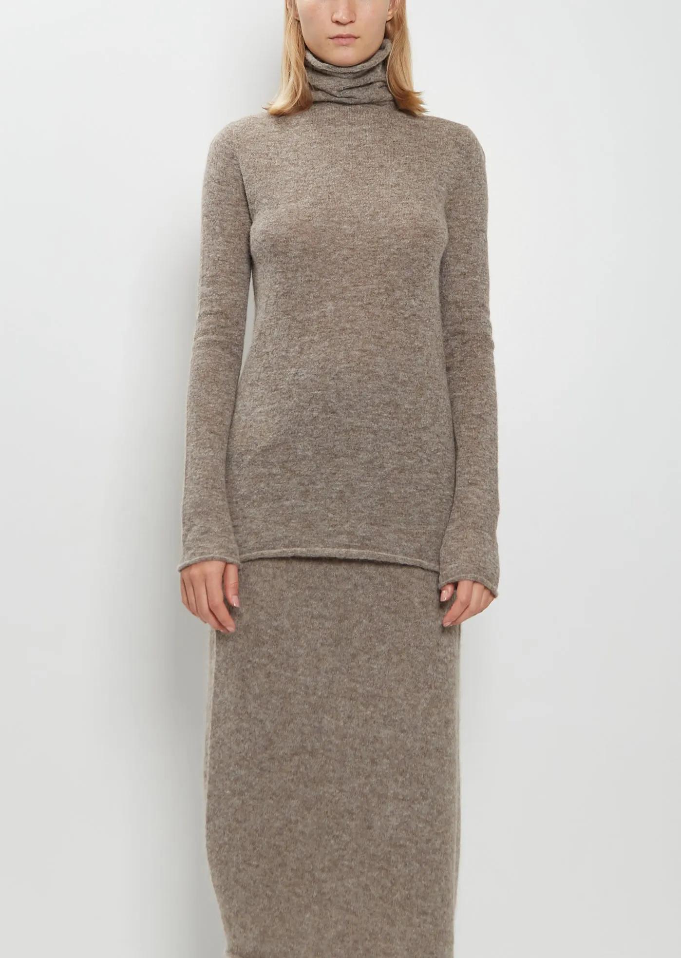 Funnel Neck Alpaca Sweater sold by La Garconne