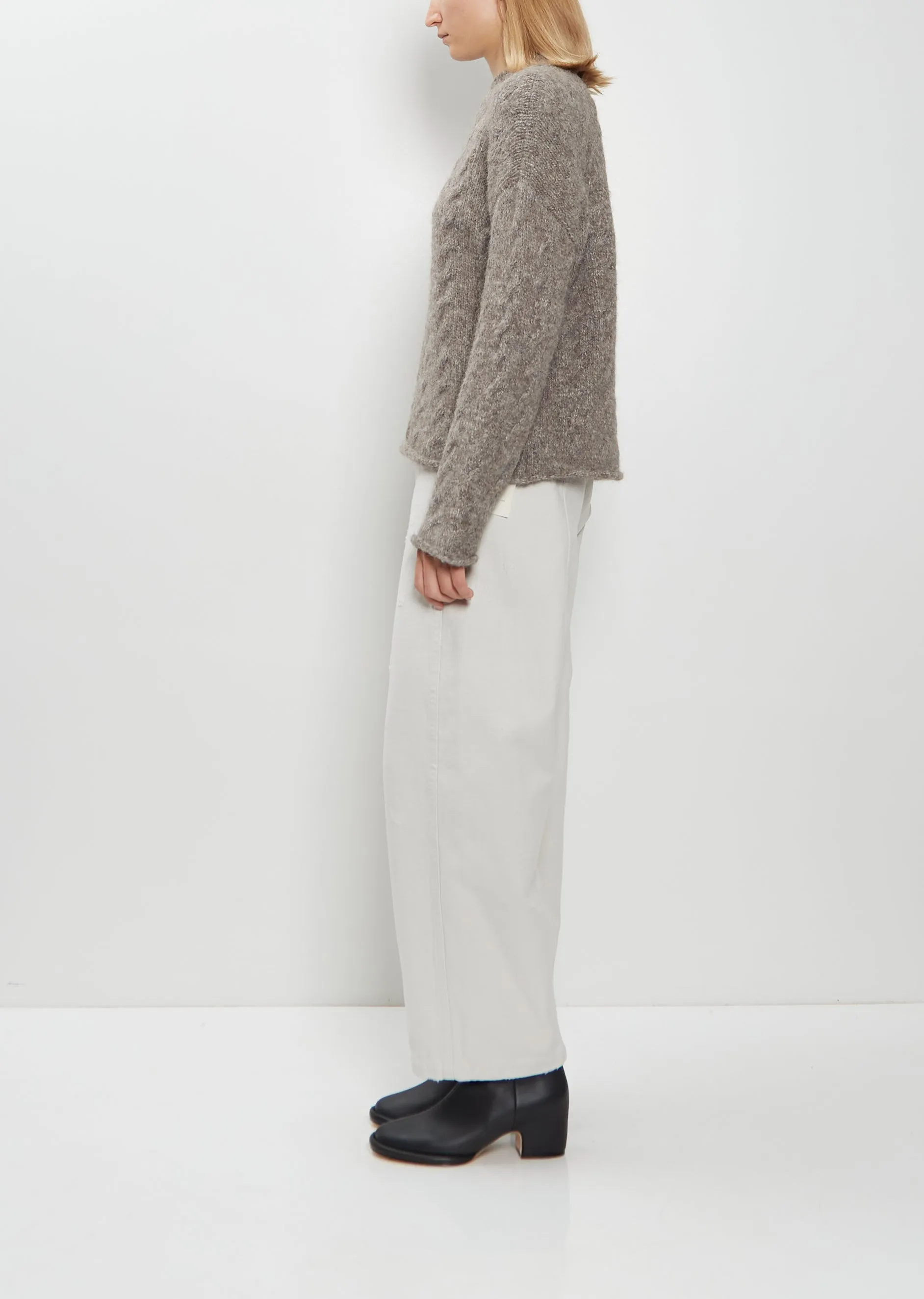 Alpaca Wool Cable Crewneck Sweater — Cinder sold by La Garconne product image thumbnail 2