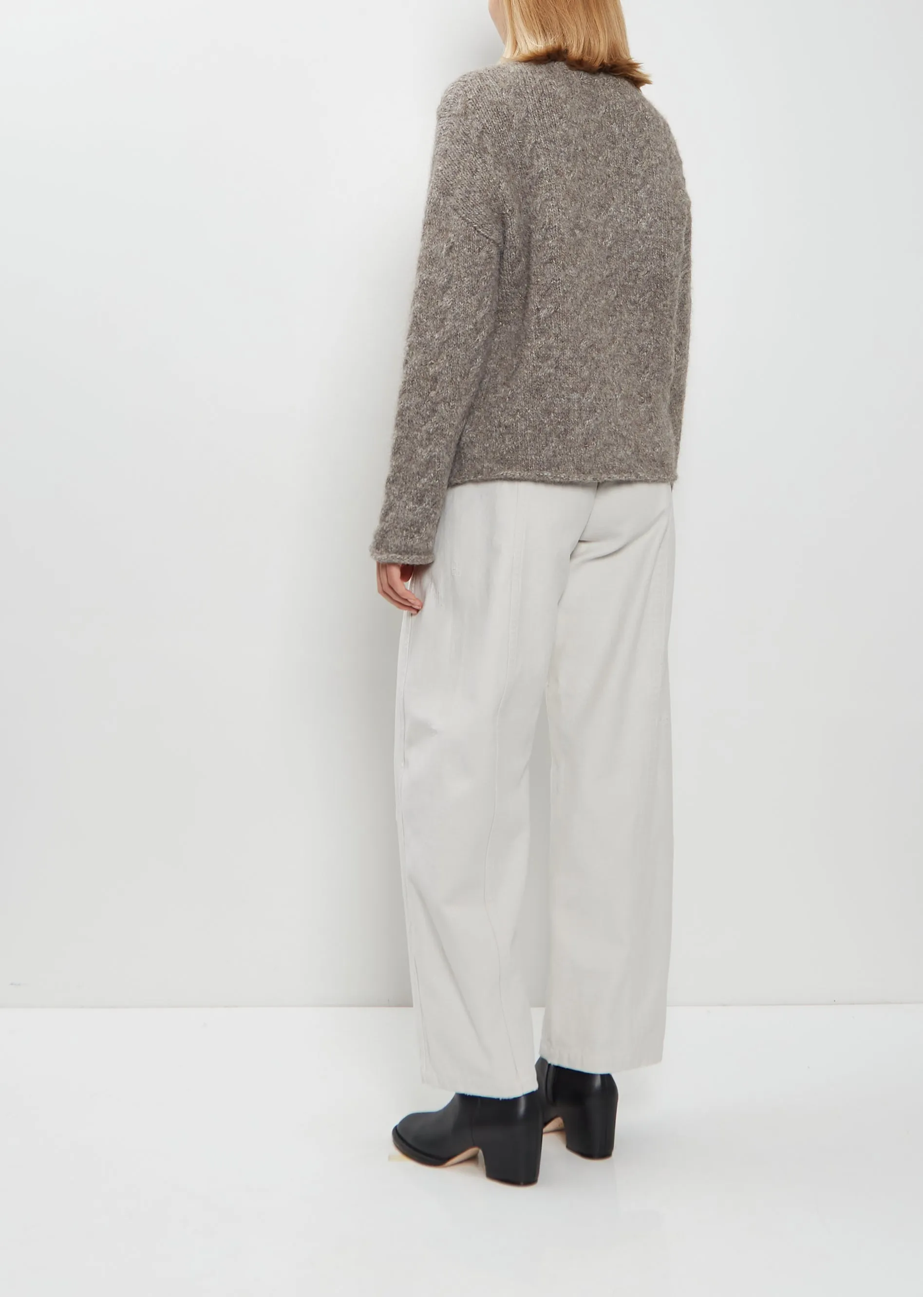 Alpaca Wool Cable Crewneck Sweater — Cinder sold by La Garconne product image thumbnail 3