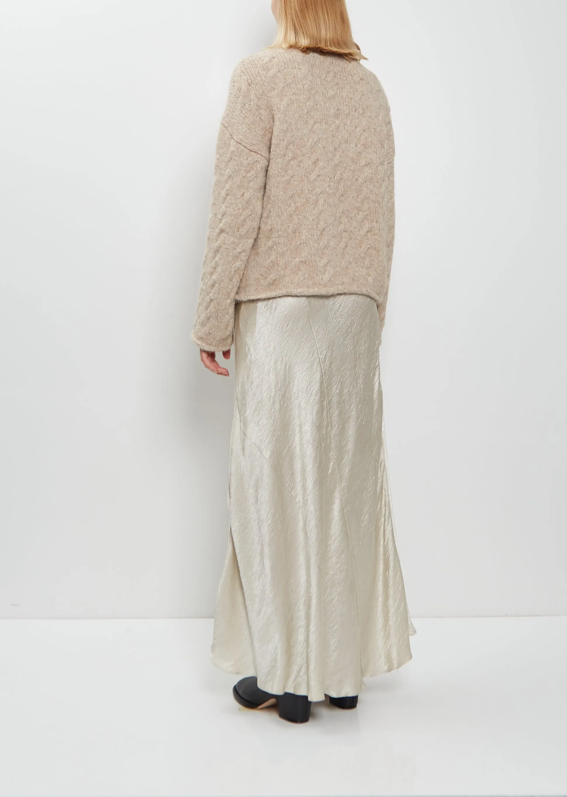 Alpaca Wool Cable Crewneck Sweater — Husk sold by La Garconne product image thumbnail 3