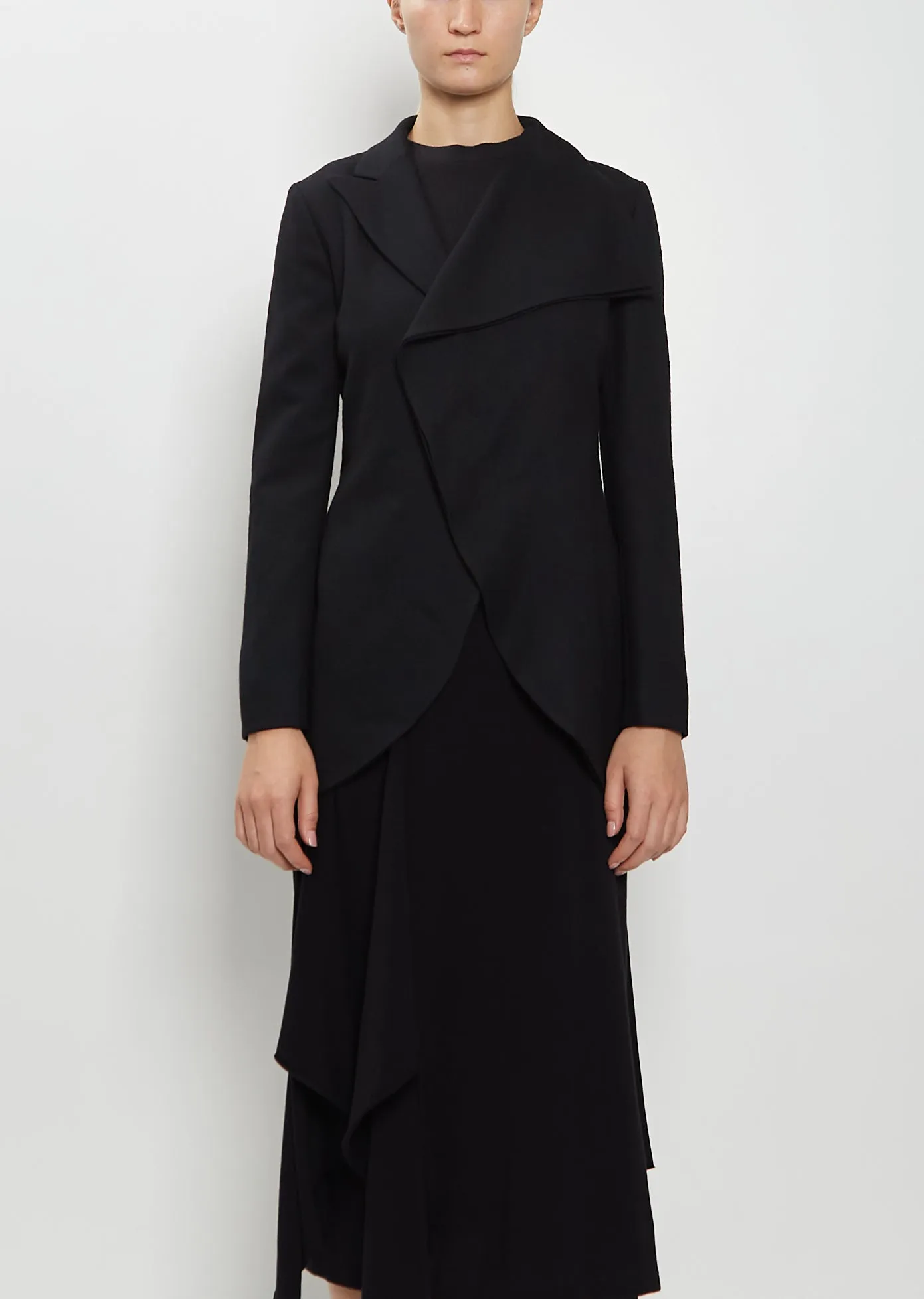 Asymmetric Rounded Hem Jacket sold by La Garconne