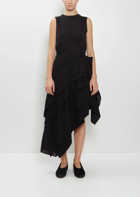 Wool Gauze Asymmetric Skirt sold by La Garconne