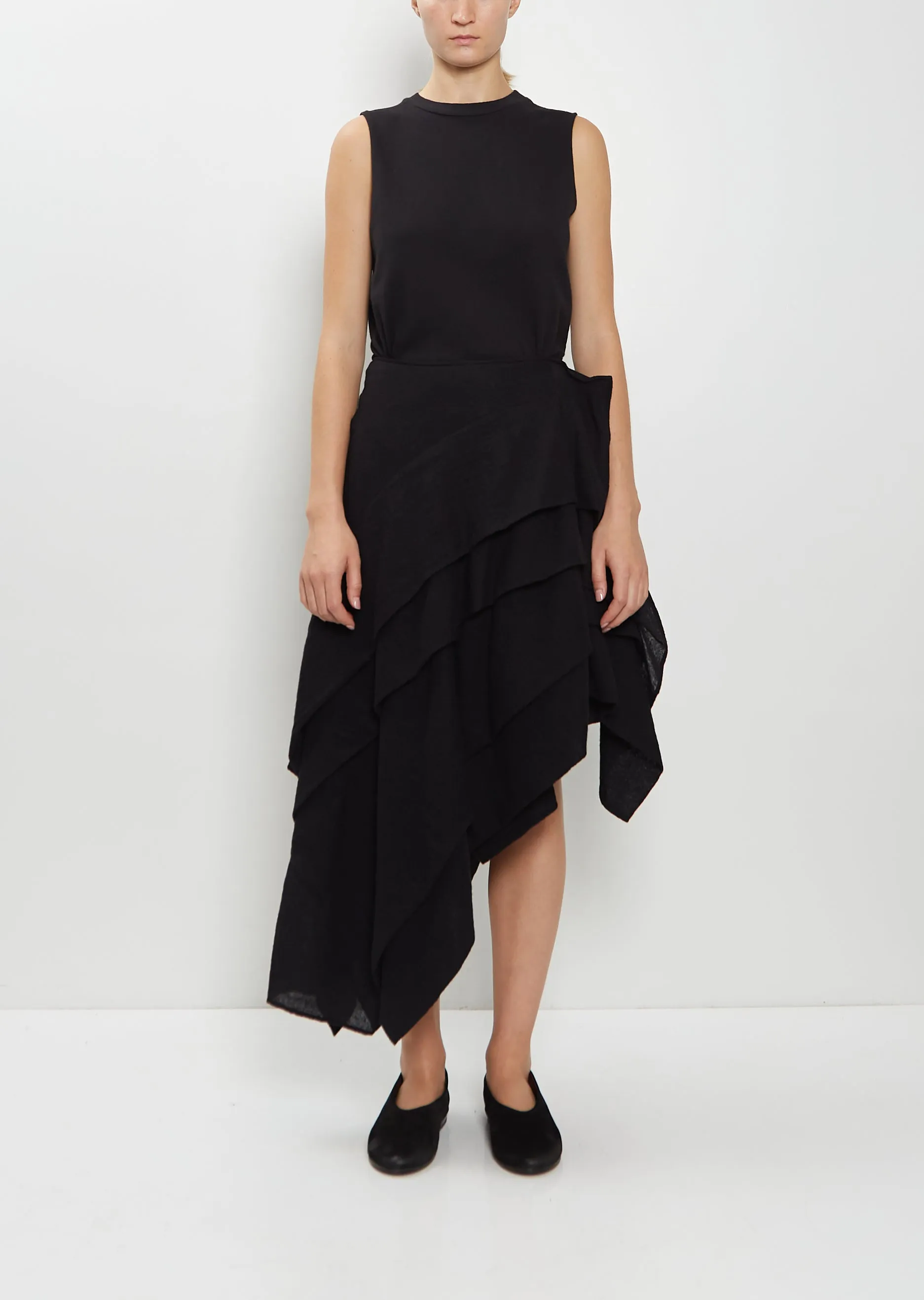 Wool Gauze Asymmetric Skirt sold by La Garconne