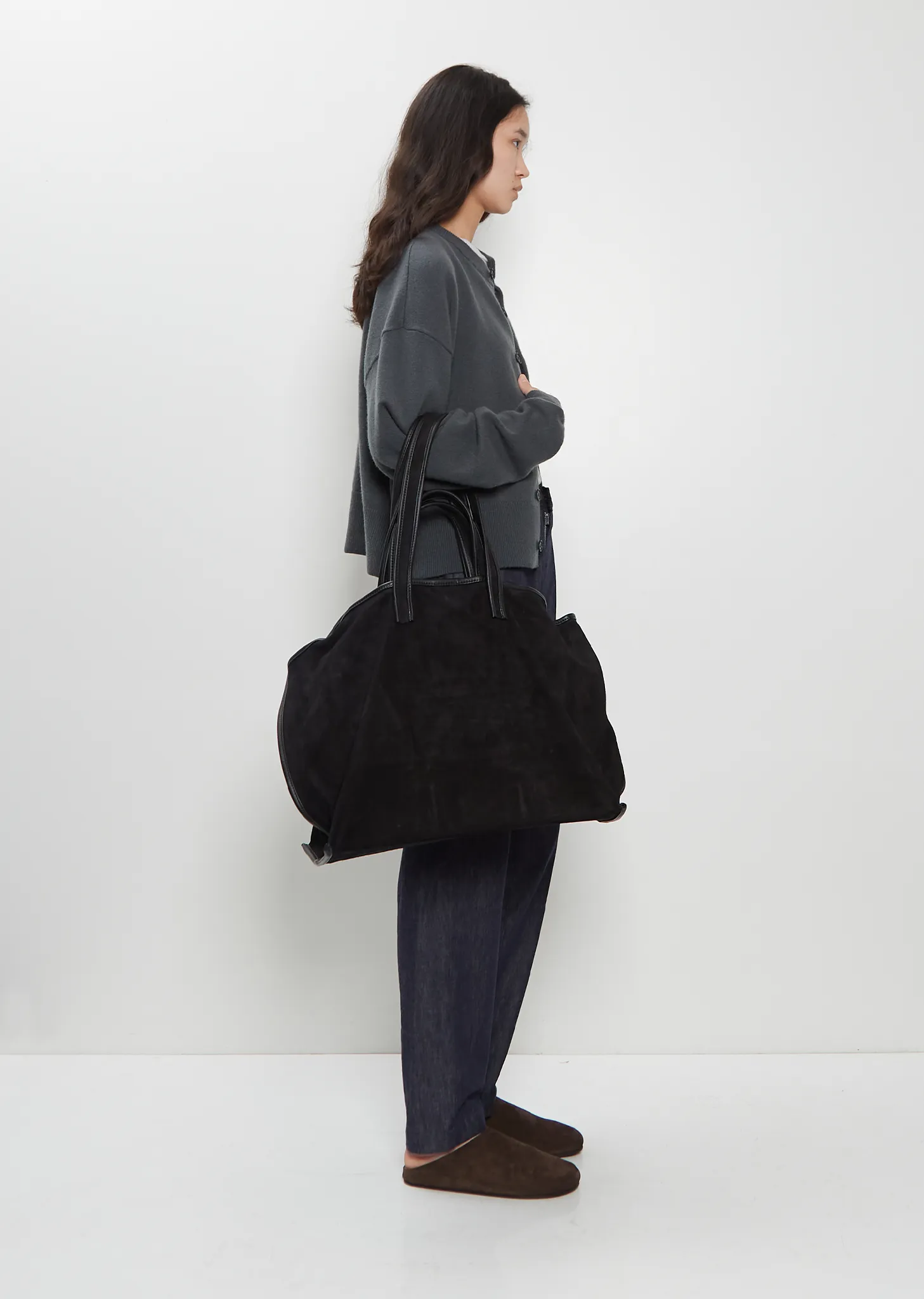 Suede Leather Tote sold by La Garconne product image thumbnail 3