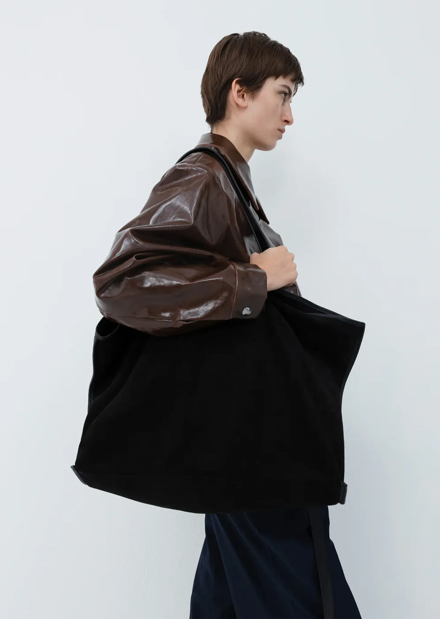 Suede Leather Tote sold by La Garconne product image thumbnail 5