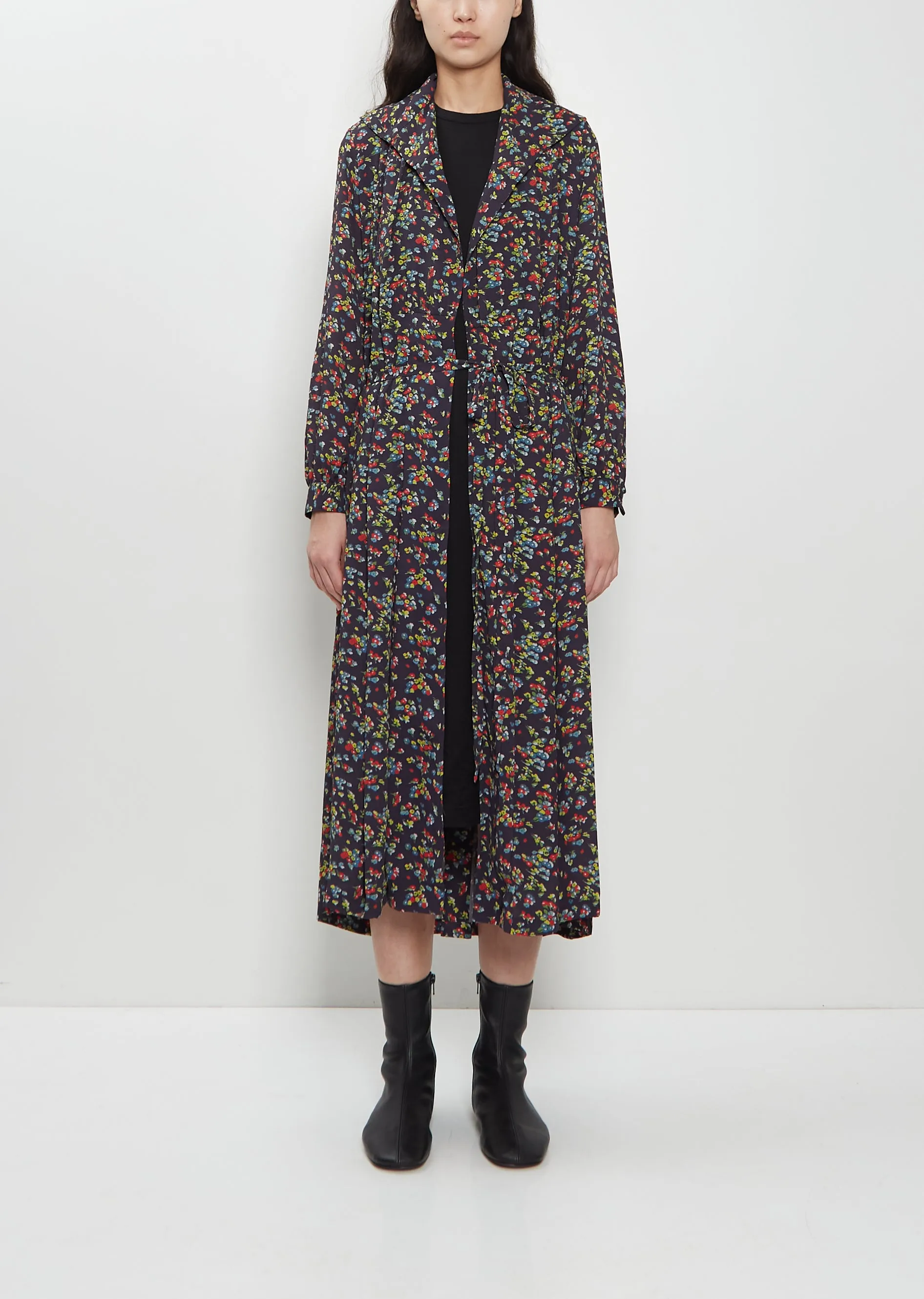 Georgette Flower Print Layered Wrap Dress sold by La Garconne