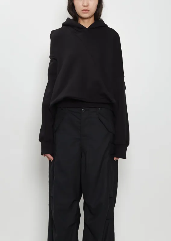 Cotton French Terry Asymmetrical Hoodie made by Junya Watanabe