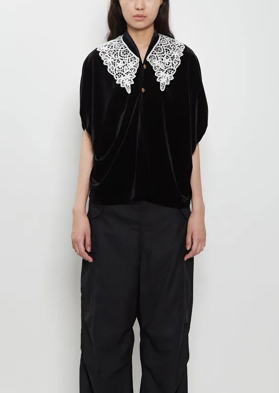 Lace Collar Velvet Top made by Junya Watanabe