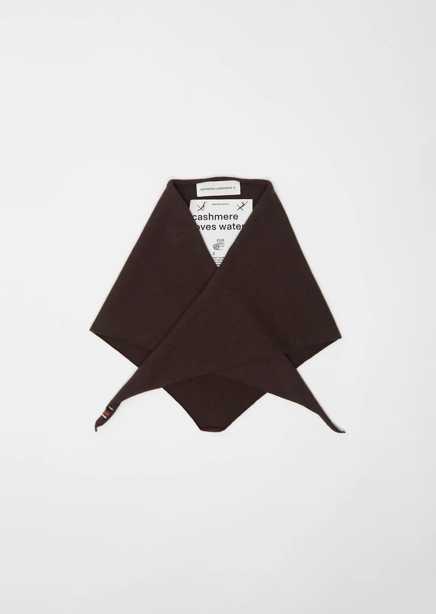 n°35 Bandana Stretch Cashmere Scarf — Dark Brown sold by La Garconne