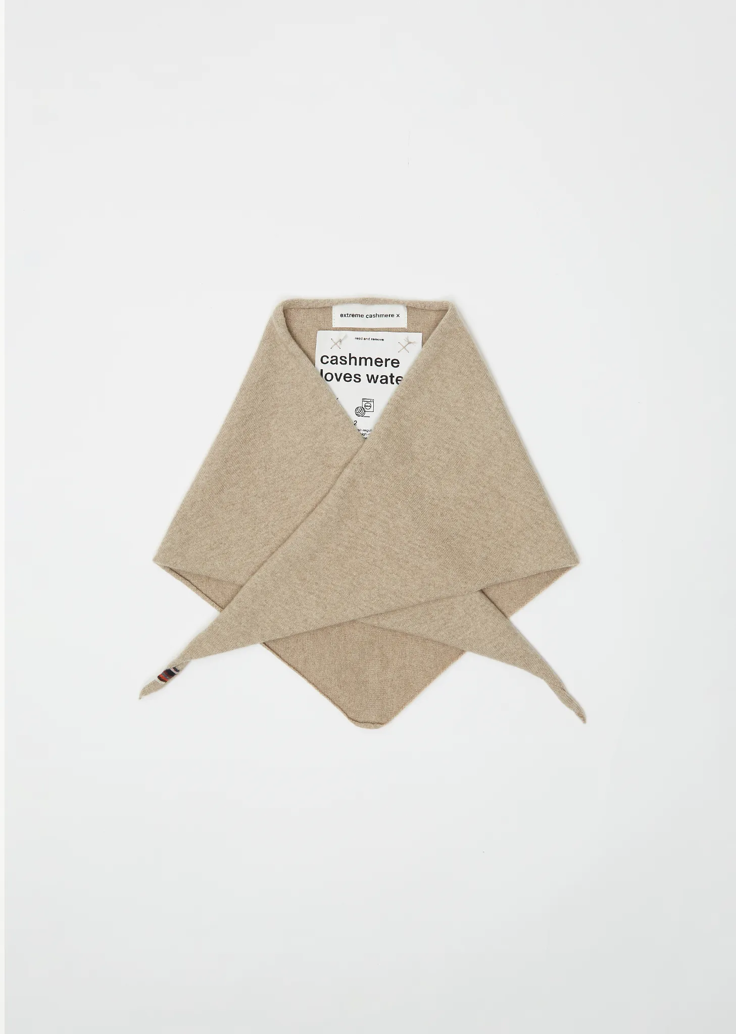 n°35 Bandana Stretch Cashmere Scarf — Oat sold by La Garconne