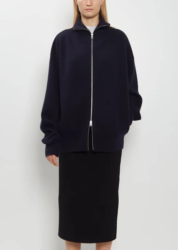 n°319 Xtra Out Cashmere Cardigan — Navy sold by La Garconne
