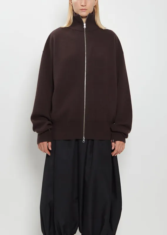 n°319 Xtra Out Cashmere Cardigan — Dark Brown sold by La Garconne