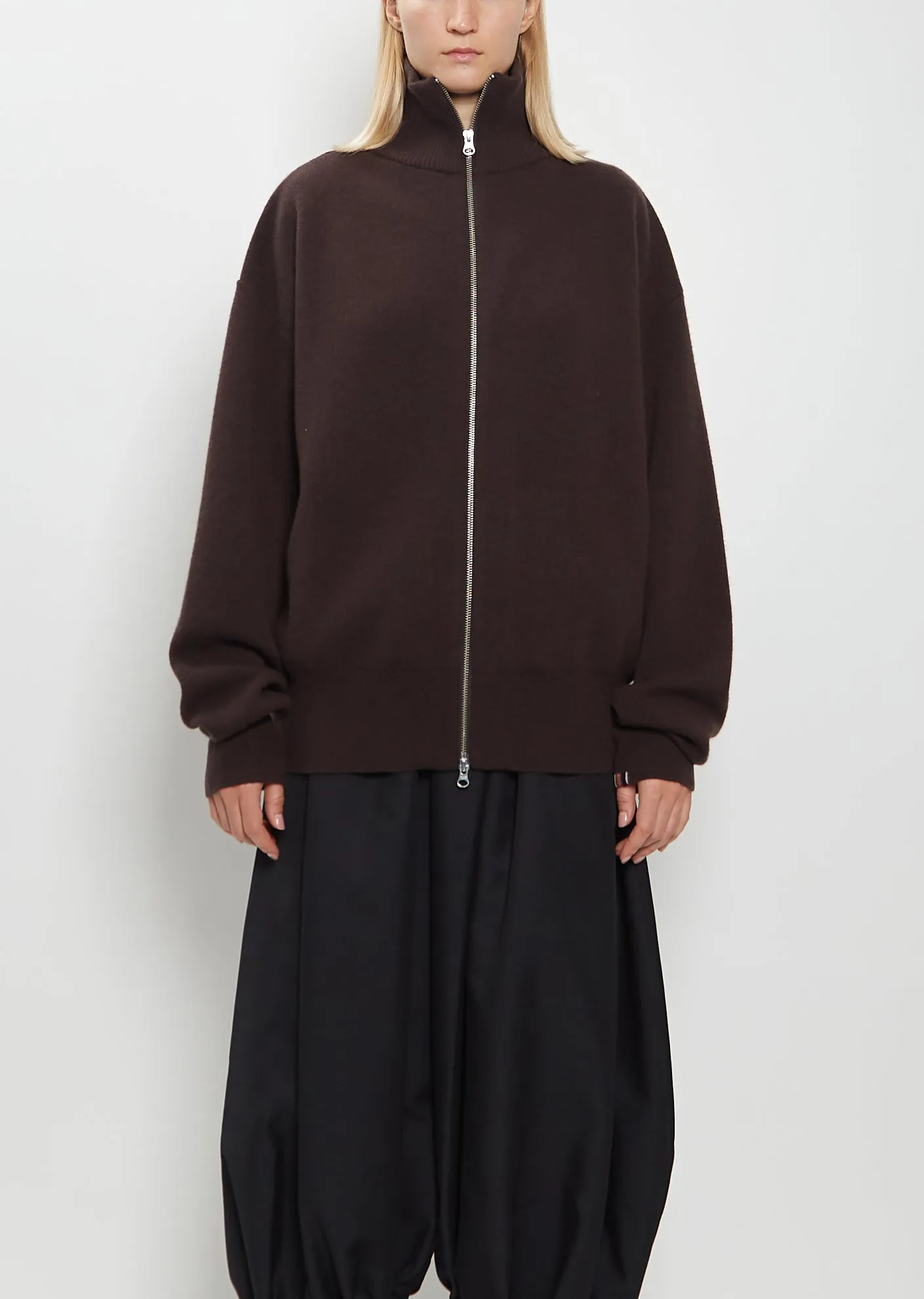 n°319 Xtra Out Cashmere Cardigan — Dark Brown sold by La Garconne