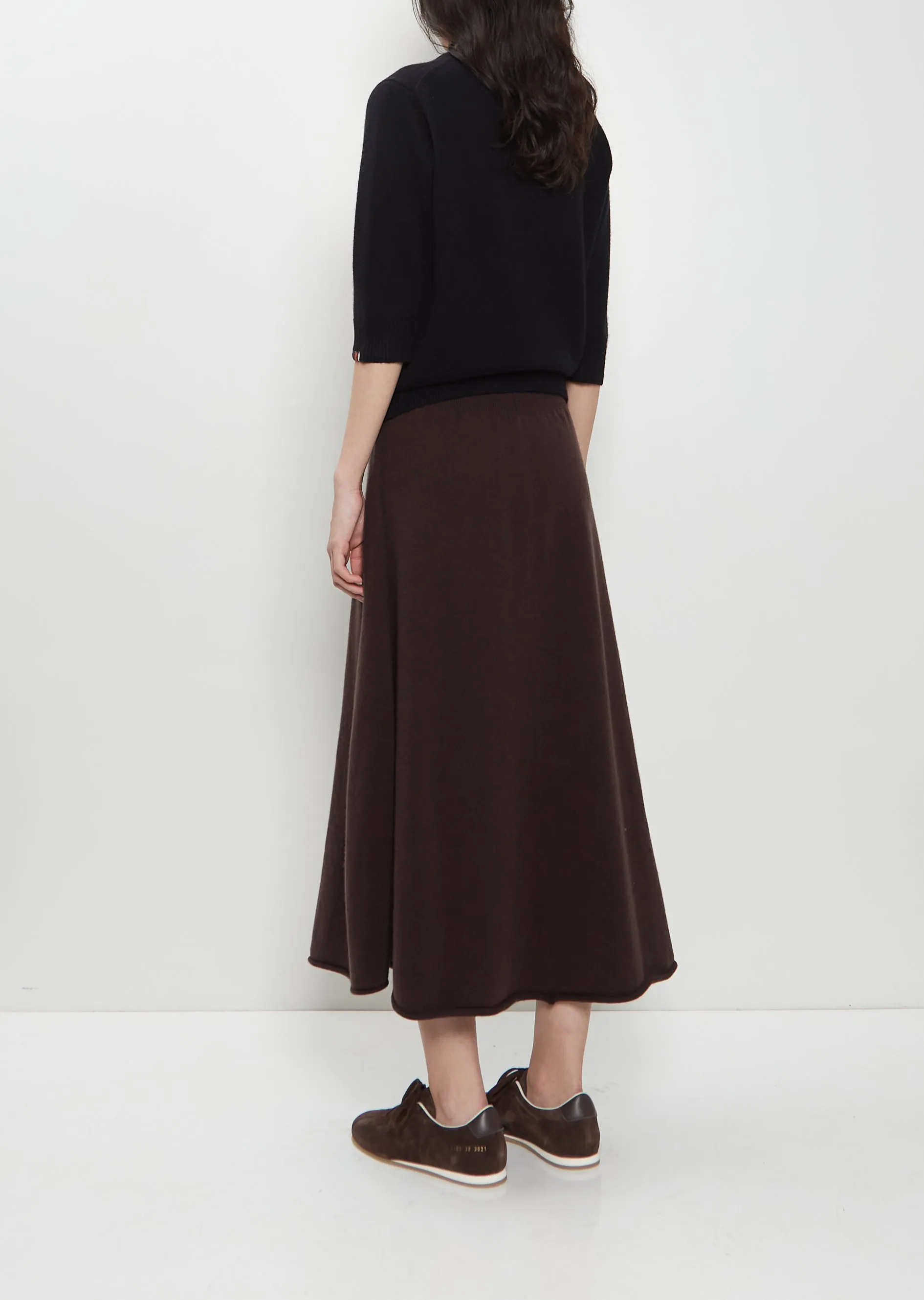 n°388 Ease Stretch Cashmere Skirt — Dark Brown sold by La Garconne product image thumbnail 3