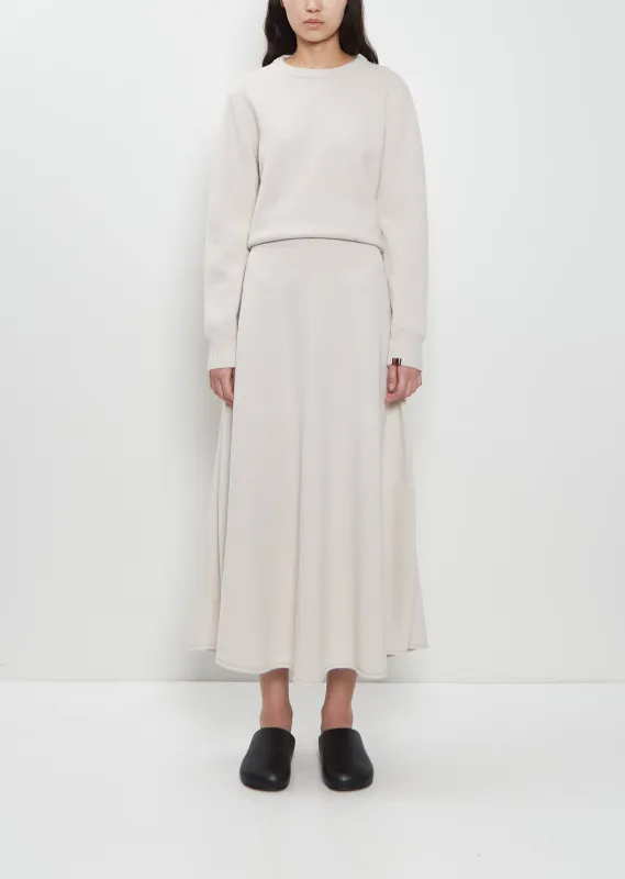 n°388 Ease Stretch Cashmere Skirt — Chalk sold by La Garconne