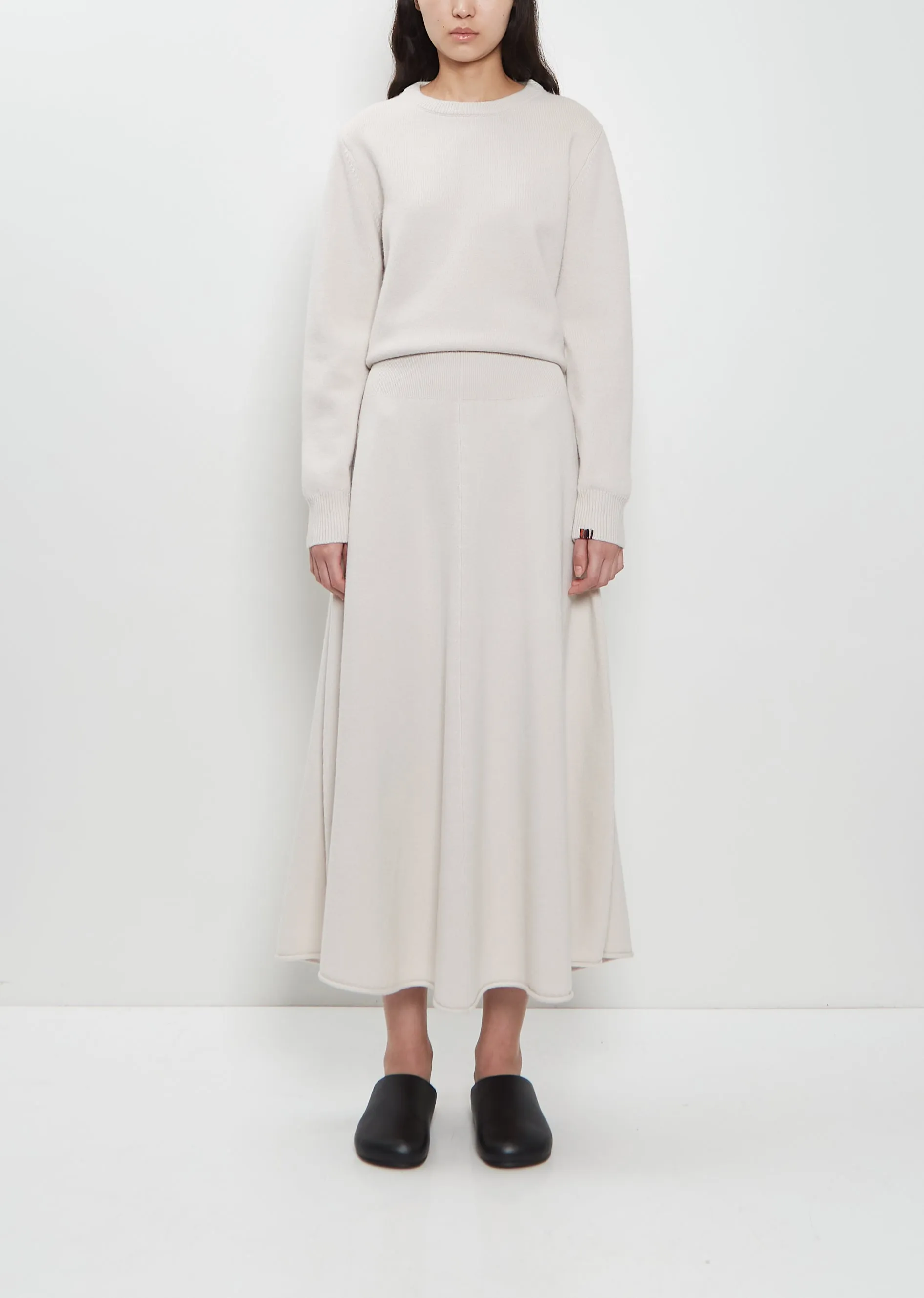 n°388 Ease Stretch Cashmere Skirt — Chalk sold by La Garconne