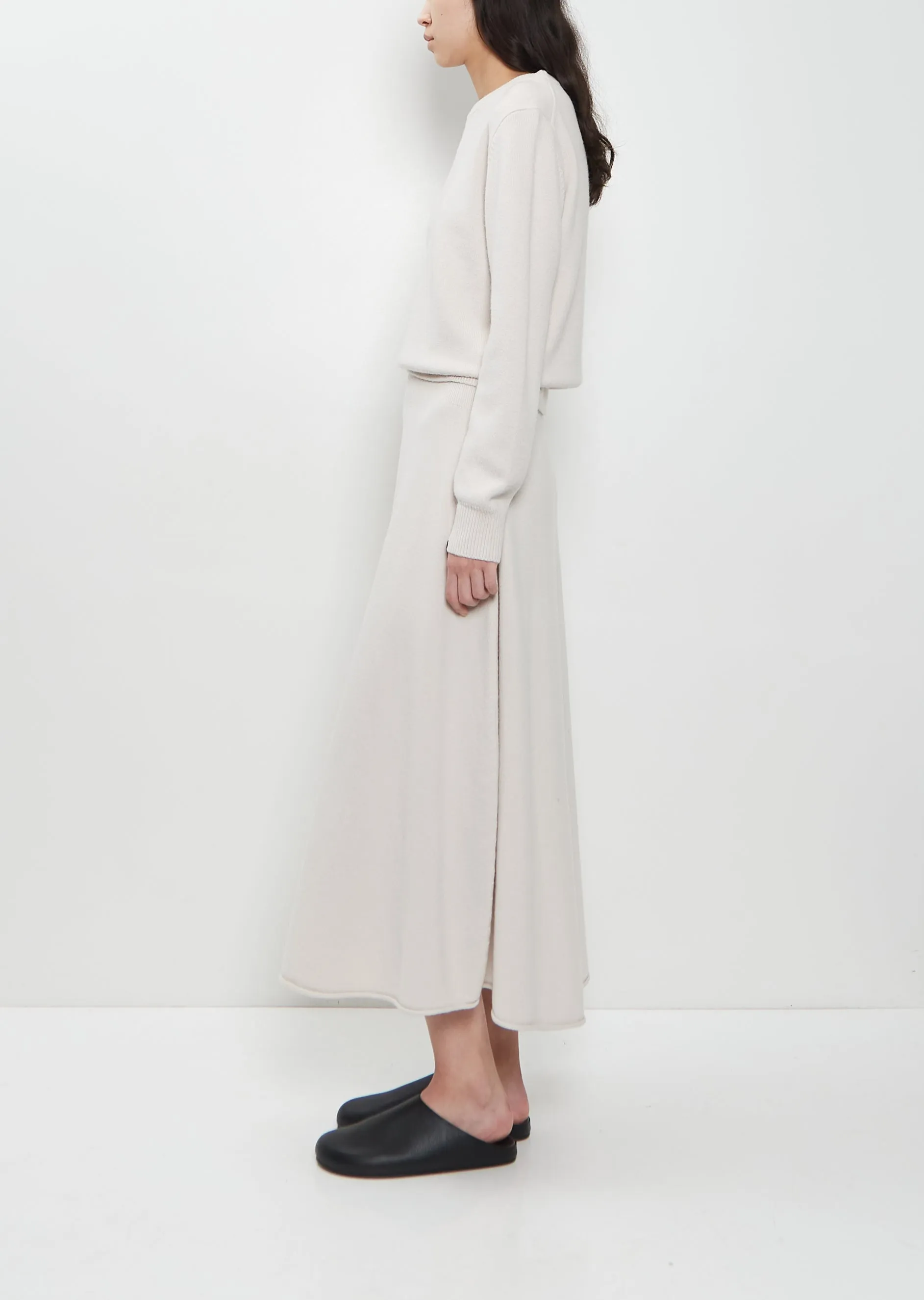 n°388 Ease Stretch Cashmere Skirt — Chalk sold by La Garconne product image thumbnail 2