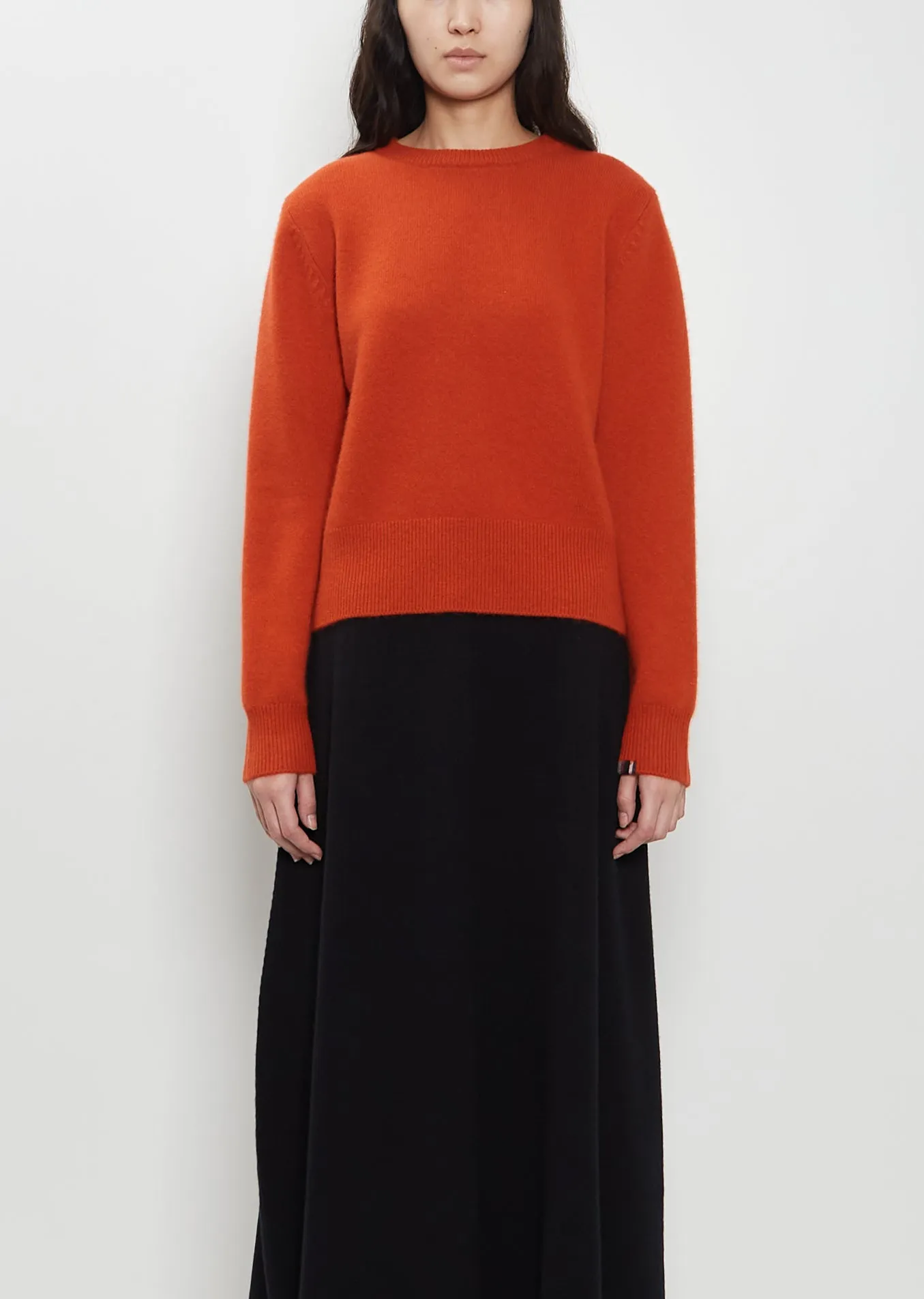 n°430 Jeanne Stretch Cashmere Sweater — Dark Orange sold by La Garconne