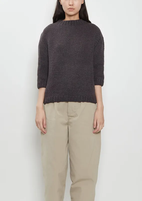 Daisy Cashmere Sweater — Dark Taupe sold by La Garconne