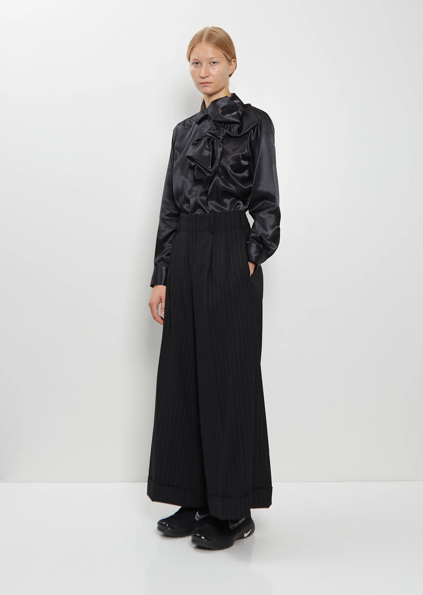 Cropped Wide Wool Blend Pants sold by La Garconne product image thumbnail 4