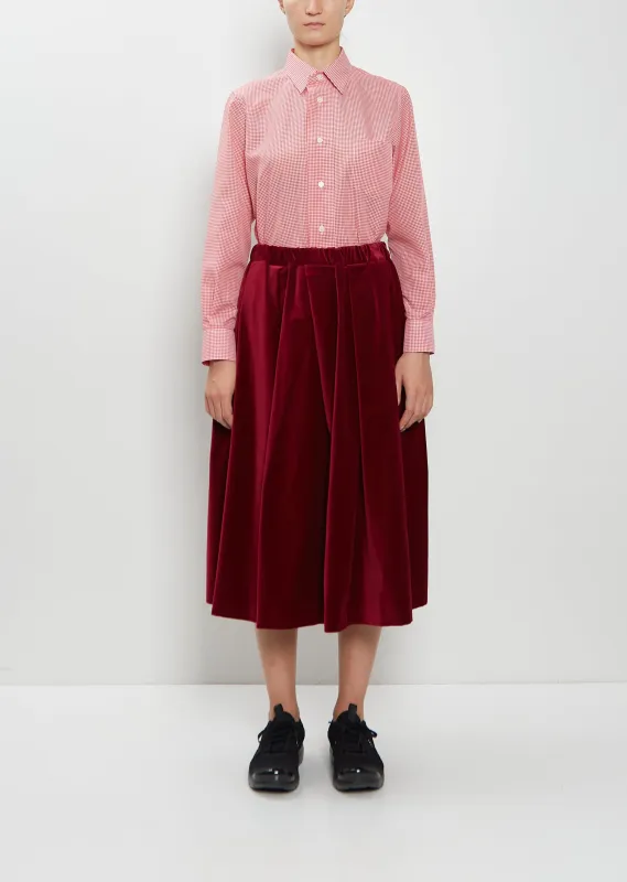 Pleated Cotton Velvet Skirt sold by La Garconne