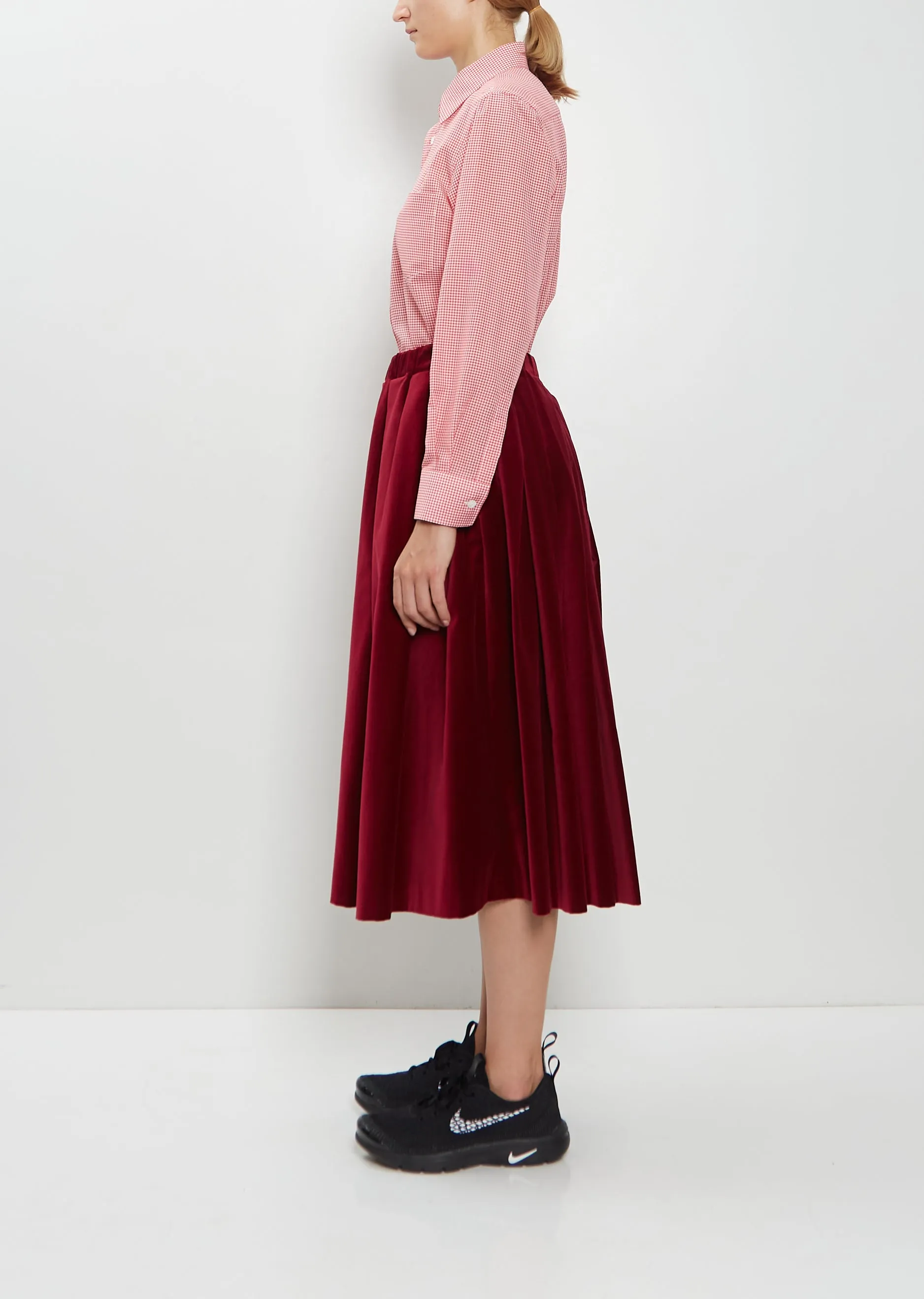 Pleated Cotton Velvet Skirt sold by La Garconne product image thumbnail 2