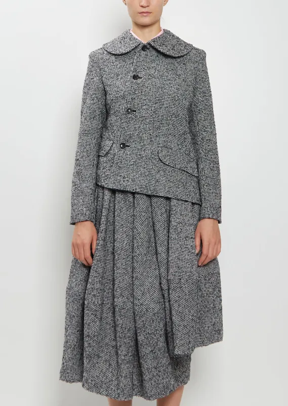 Asymmetric Wool Houndstooth Jacket sold by La Garconne