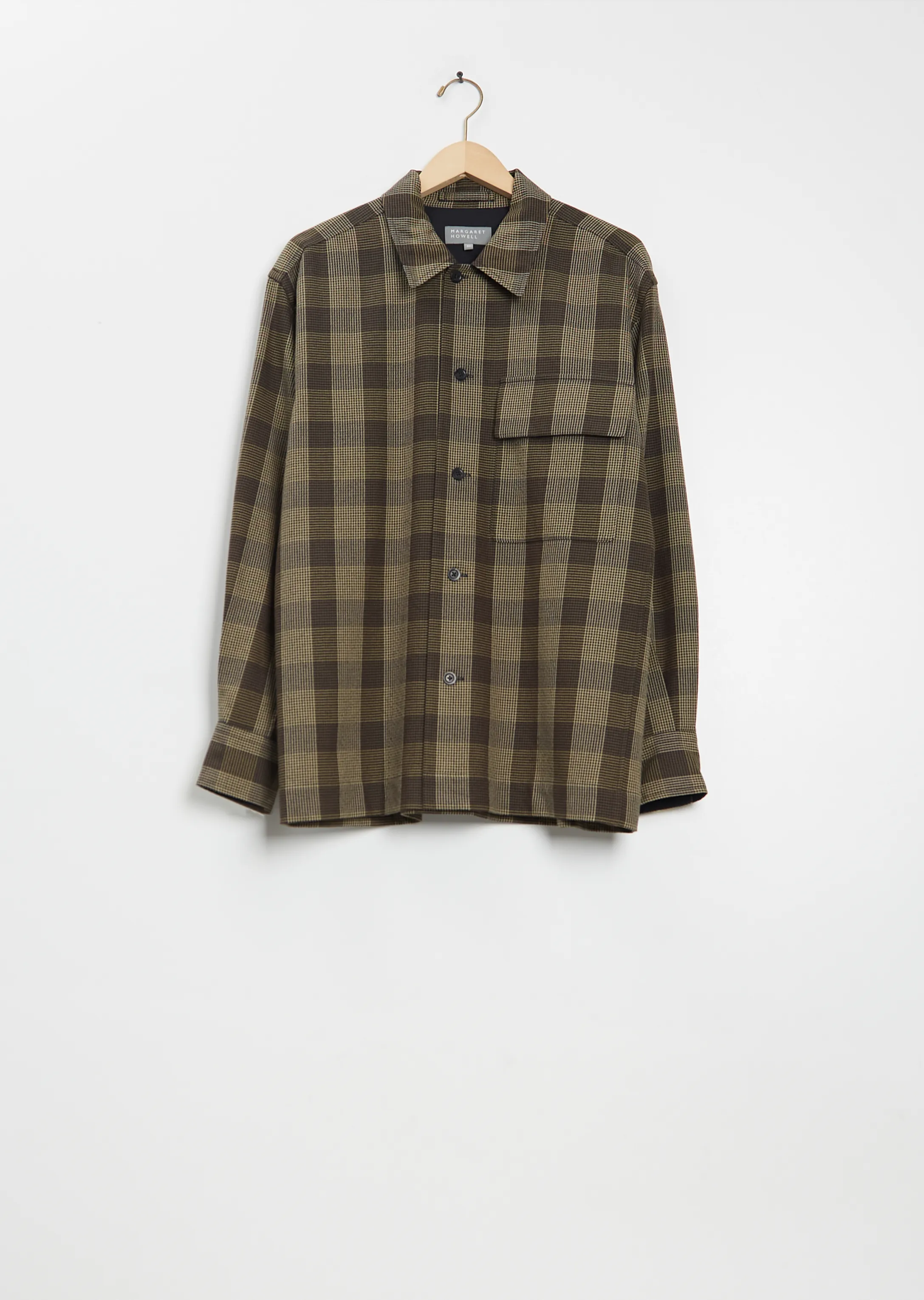 Wool Cotton Overshirt — Black / Brown / Multi sold by La Garconne