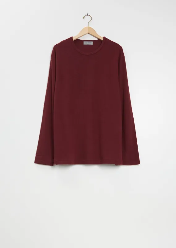 Long Sleeve Wool Tee — Bordeaux sold by La Garconne