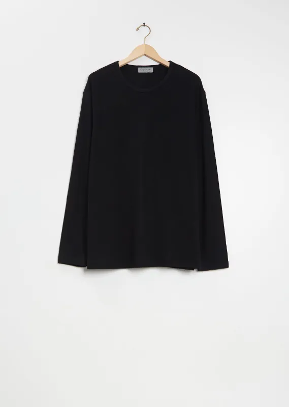Long Sleeve Wool Tee — Black sold by La Garconne