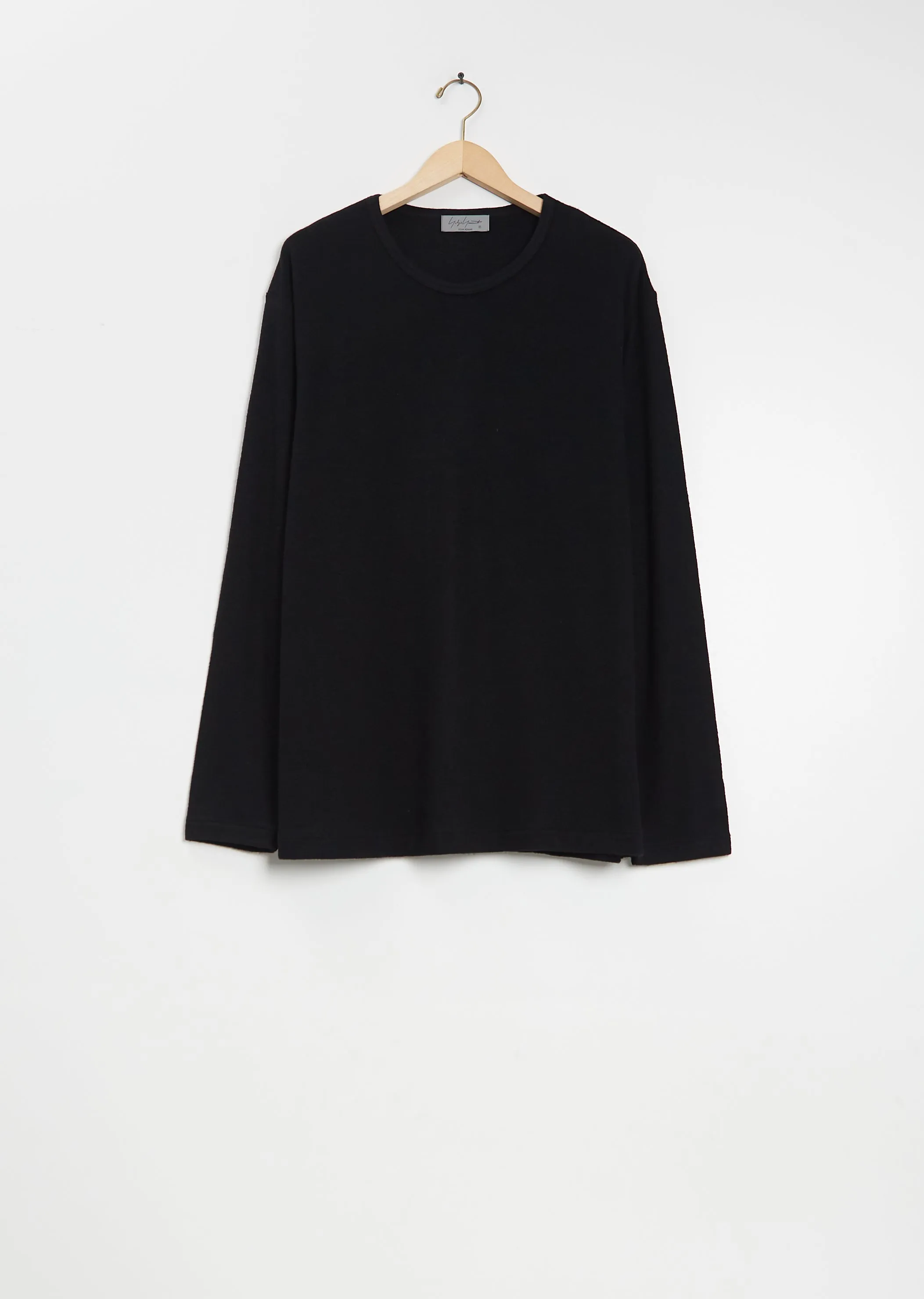 Long Sleeve Wool Tee — Black sold by La Garconne