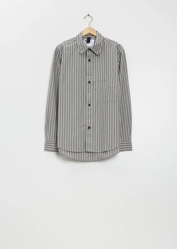 Basic Cotton Shirt — Forest / Grey / Off White sold by La Garconne