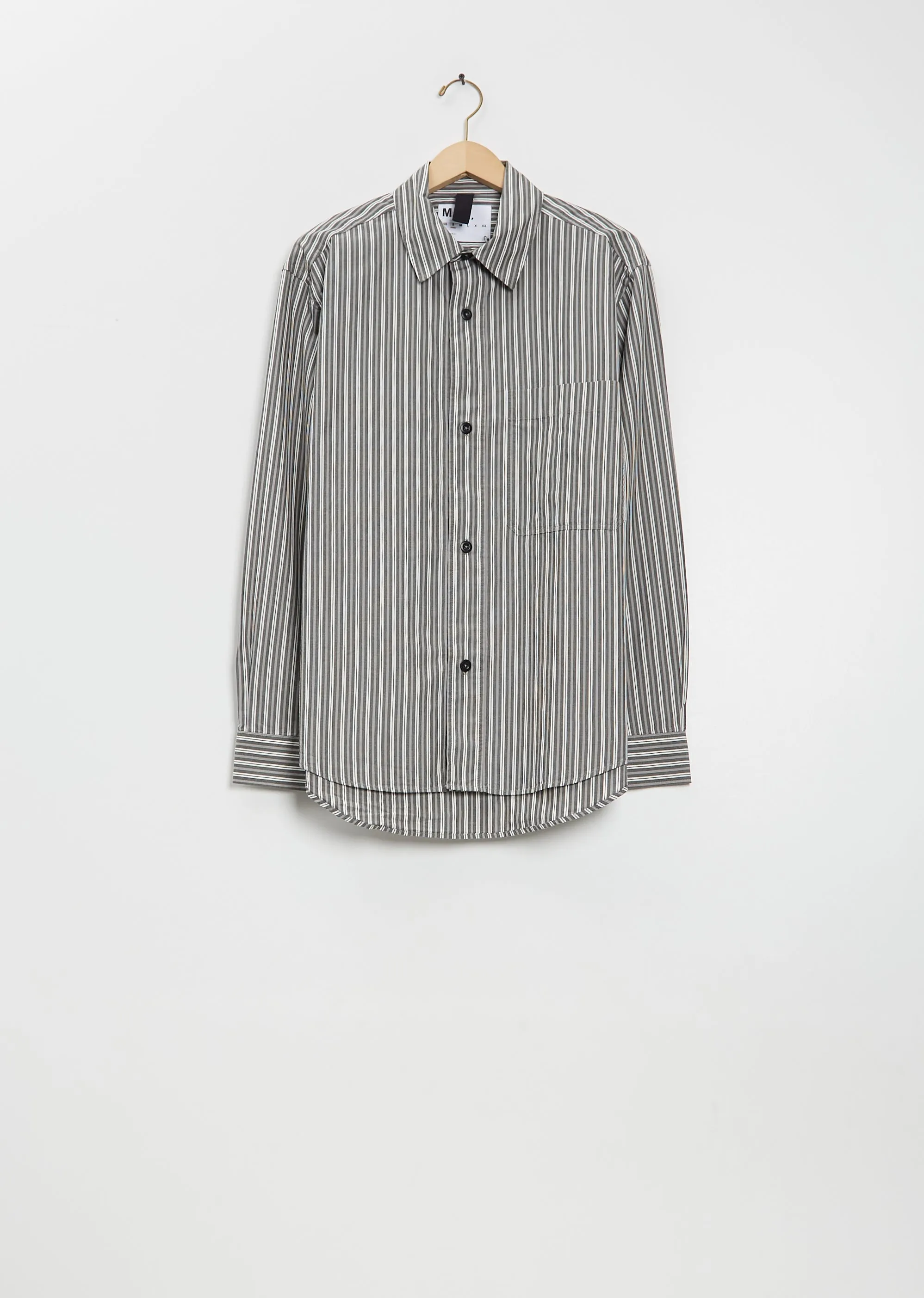 Basic Cotton Shirt — Forest / Grey / Off White sold by La Garconne