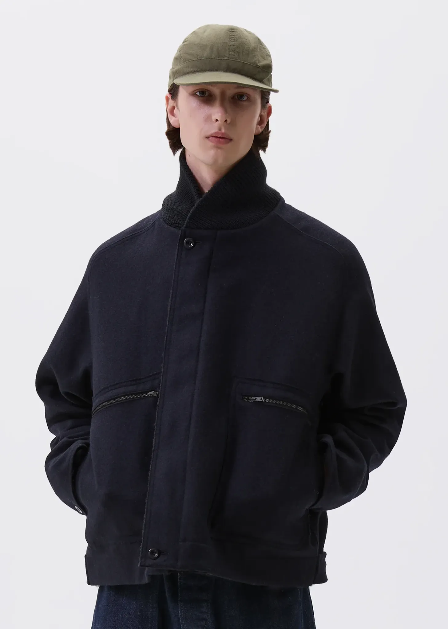 Rib Neck Wool Jacket sold by La Garconne product image thumbnail 3