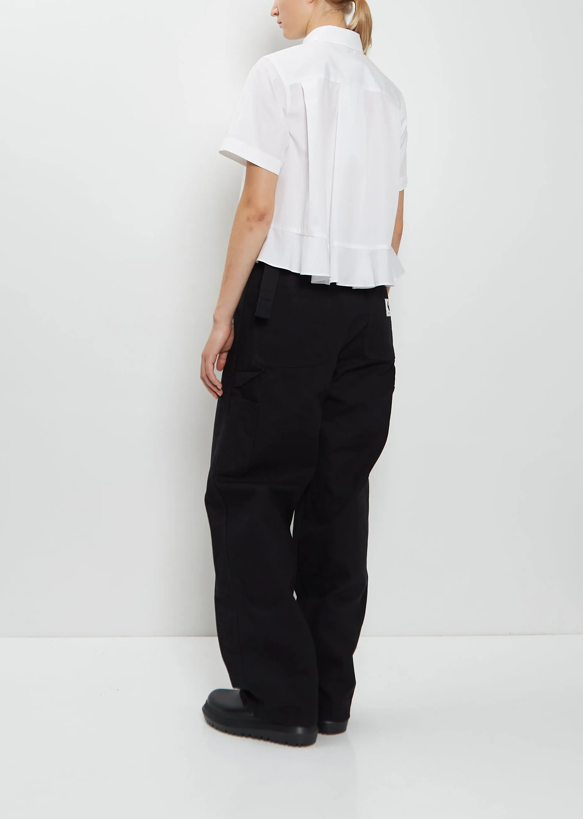 Washed Cotton Canvas Duck Pants — Black sold by La Garconne product image thumbnail 3