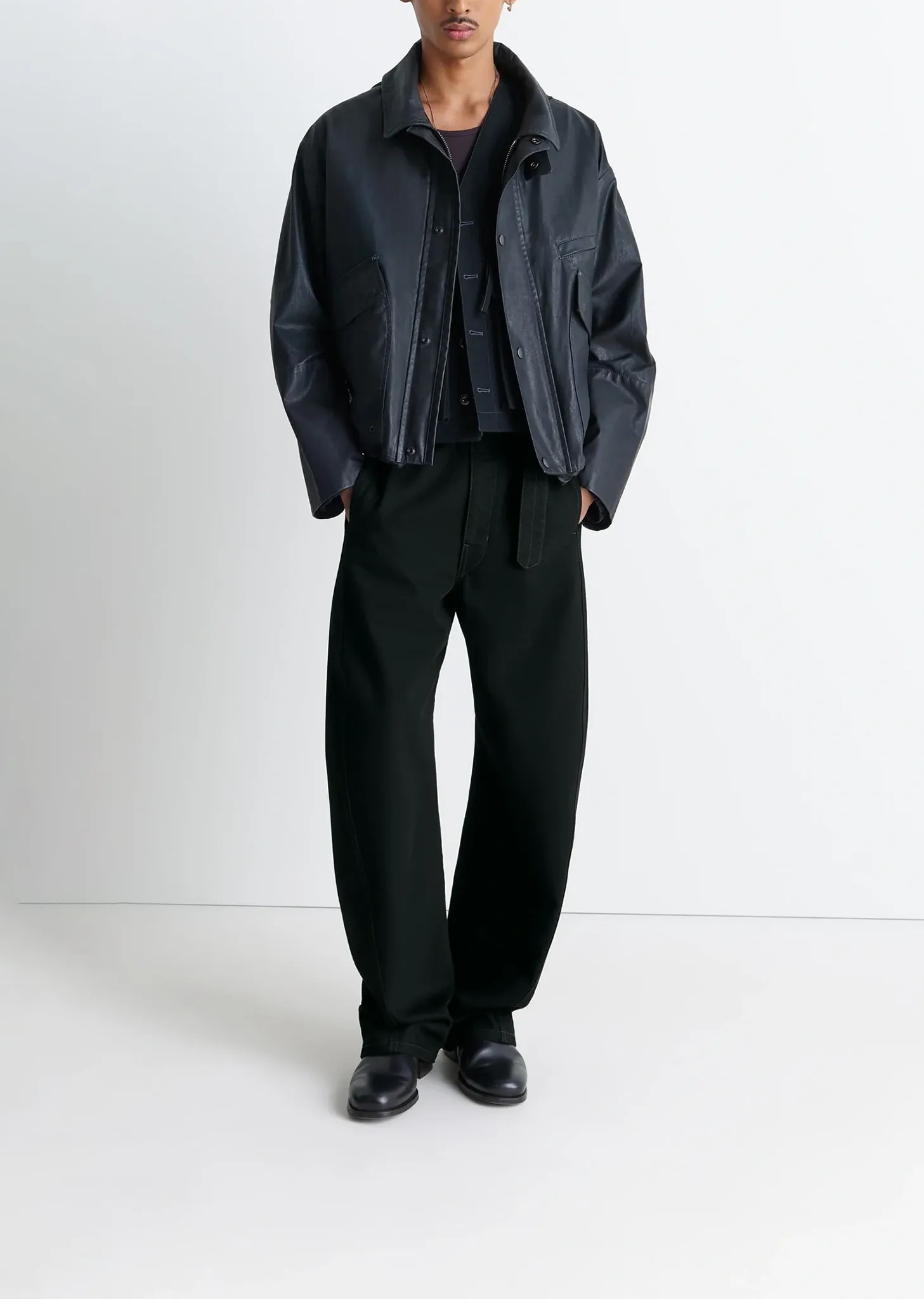 Twisted Belted Cotton Denim Pants sold by La Garconne product image thumbnail 3