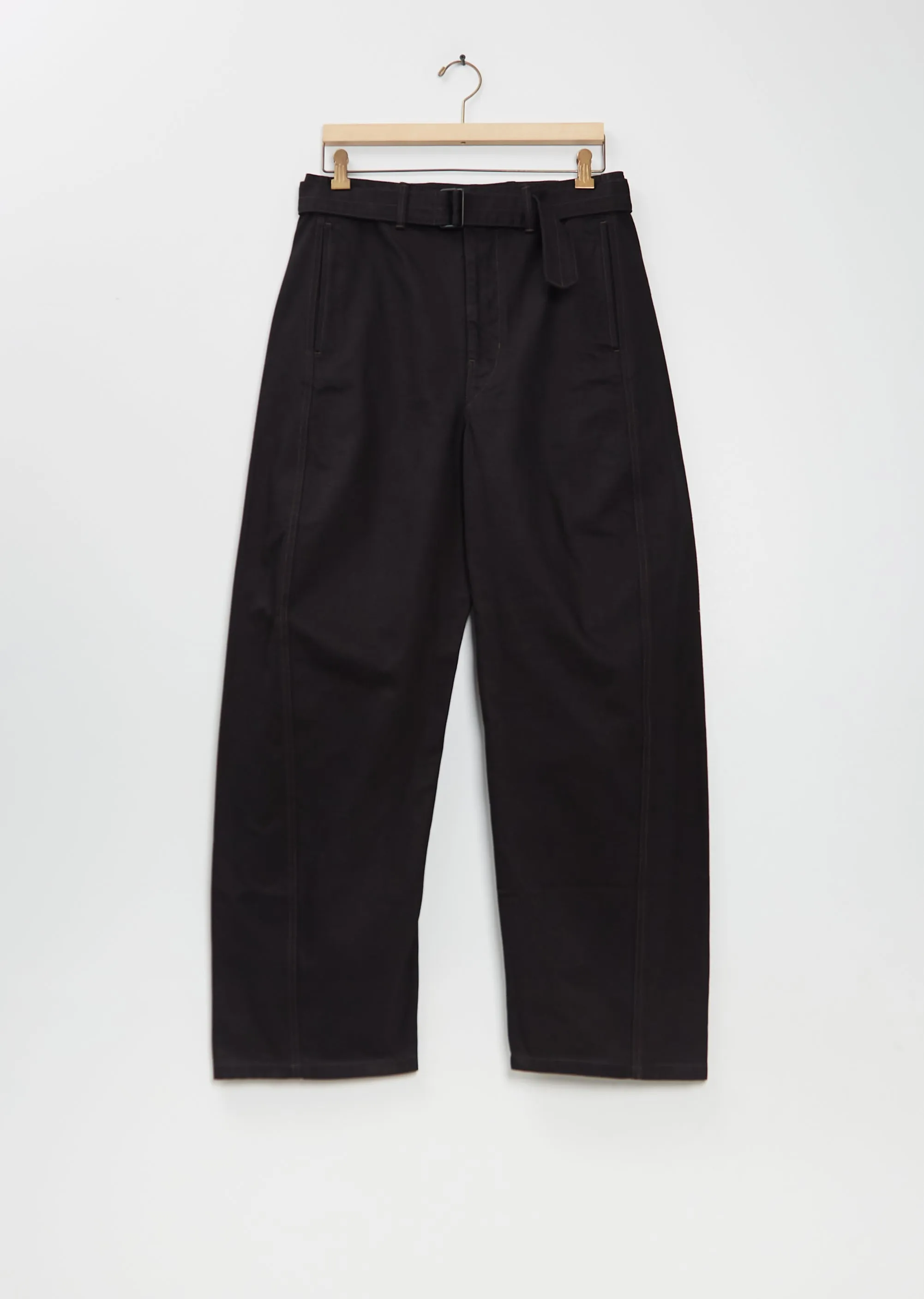 Twisted Belted Cotton Denim Pants sold by La Garconne