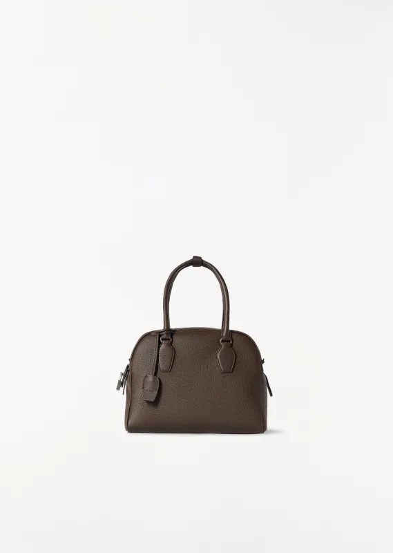 India 10.00 - Lux Grain Leather — Deep Brown made by The Row