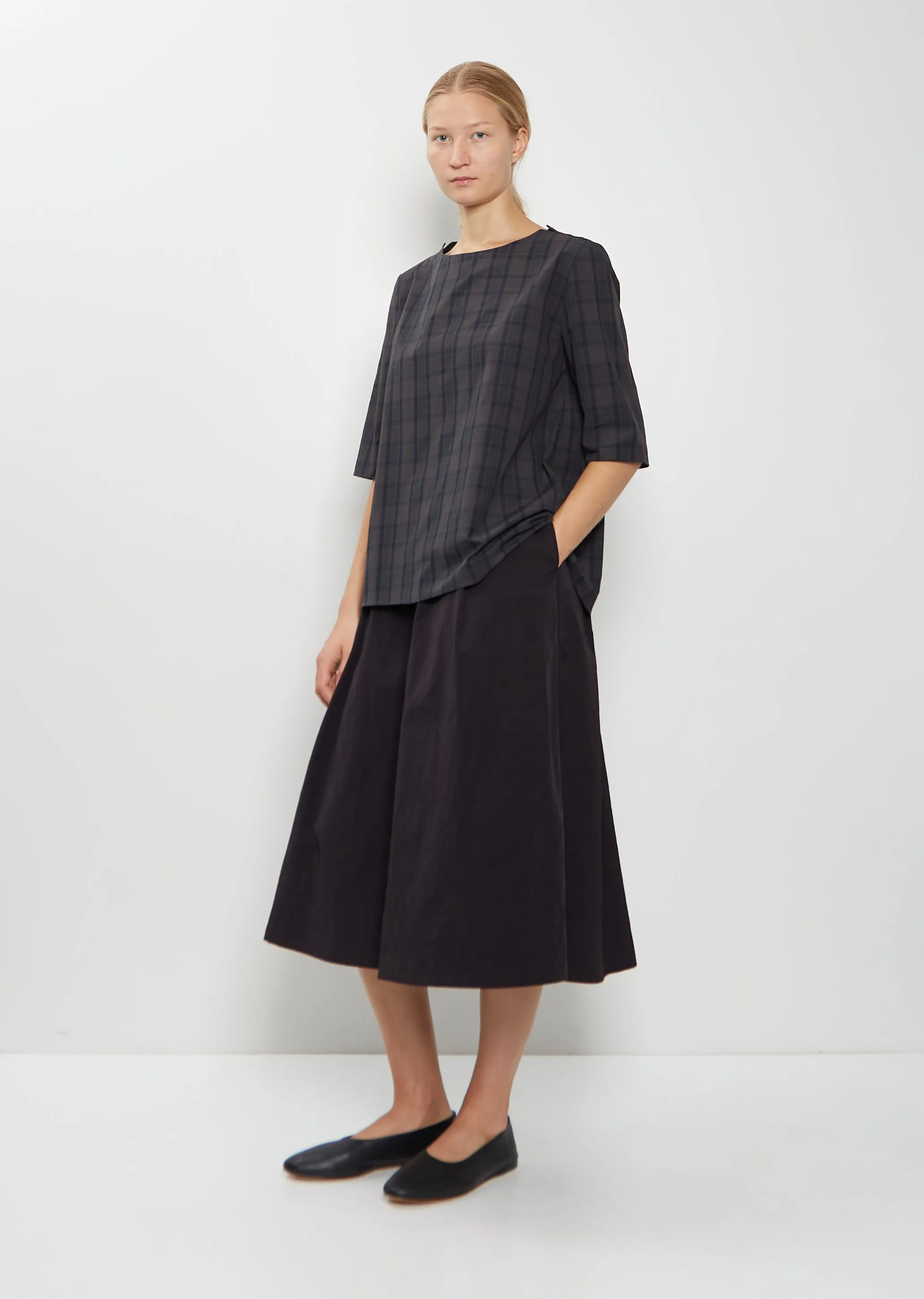 Cotton Tartan Round Neck Top sold by La Garconne product image thumbnail 4