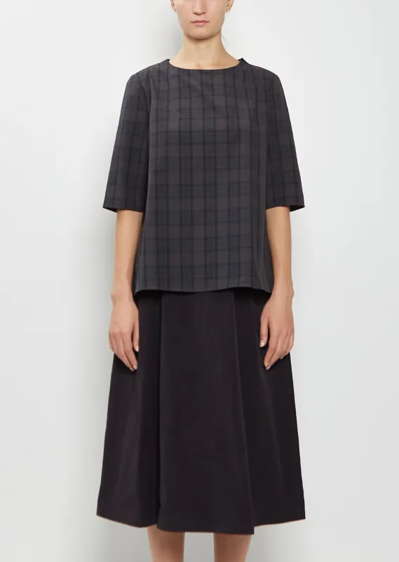 Cotton Tartan Round Neck Top sold by La Garconne