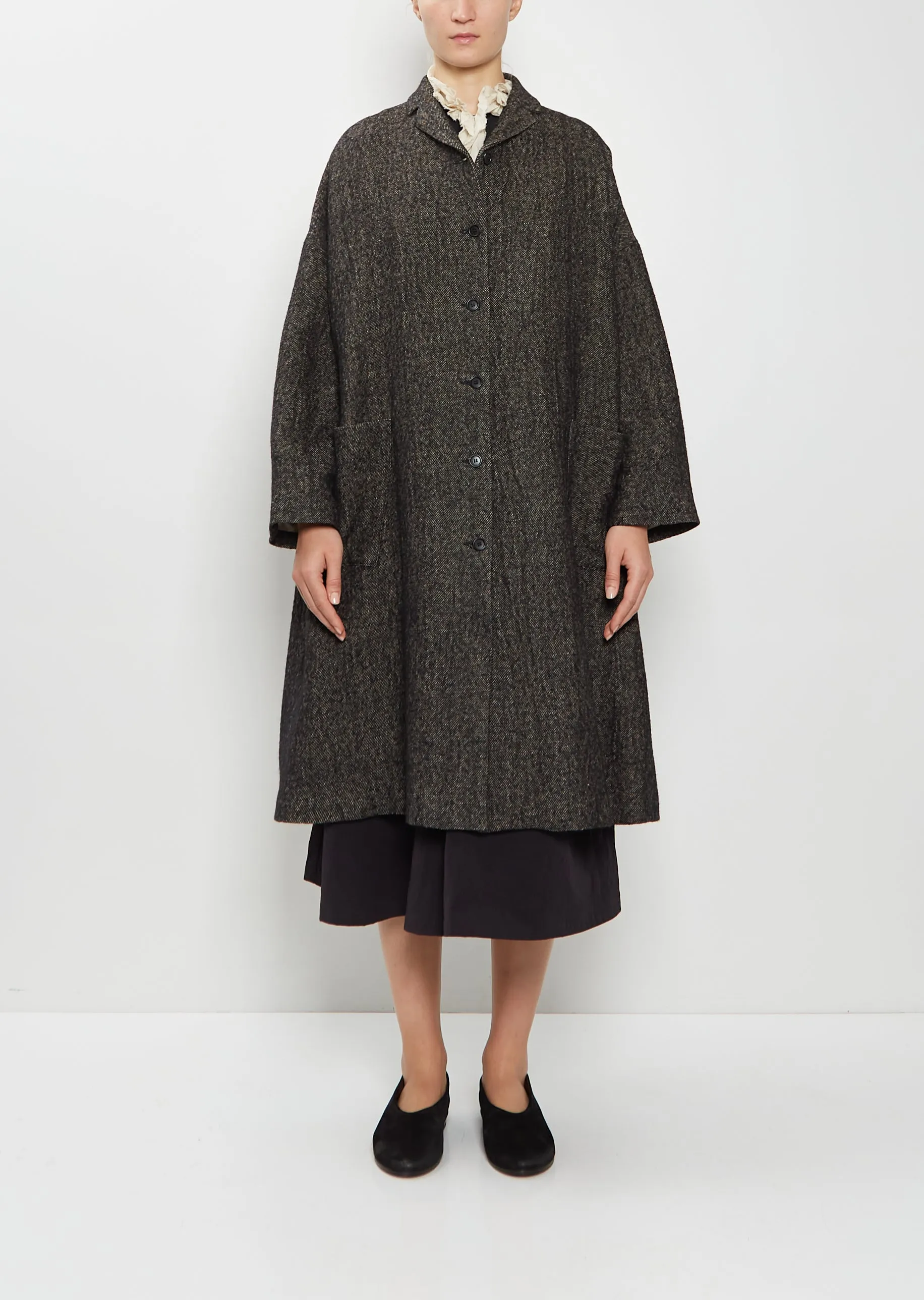 Hemp Wool Long Coat sold by La Garconne