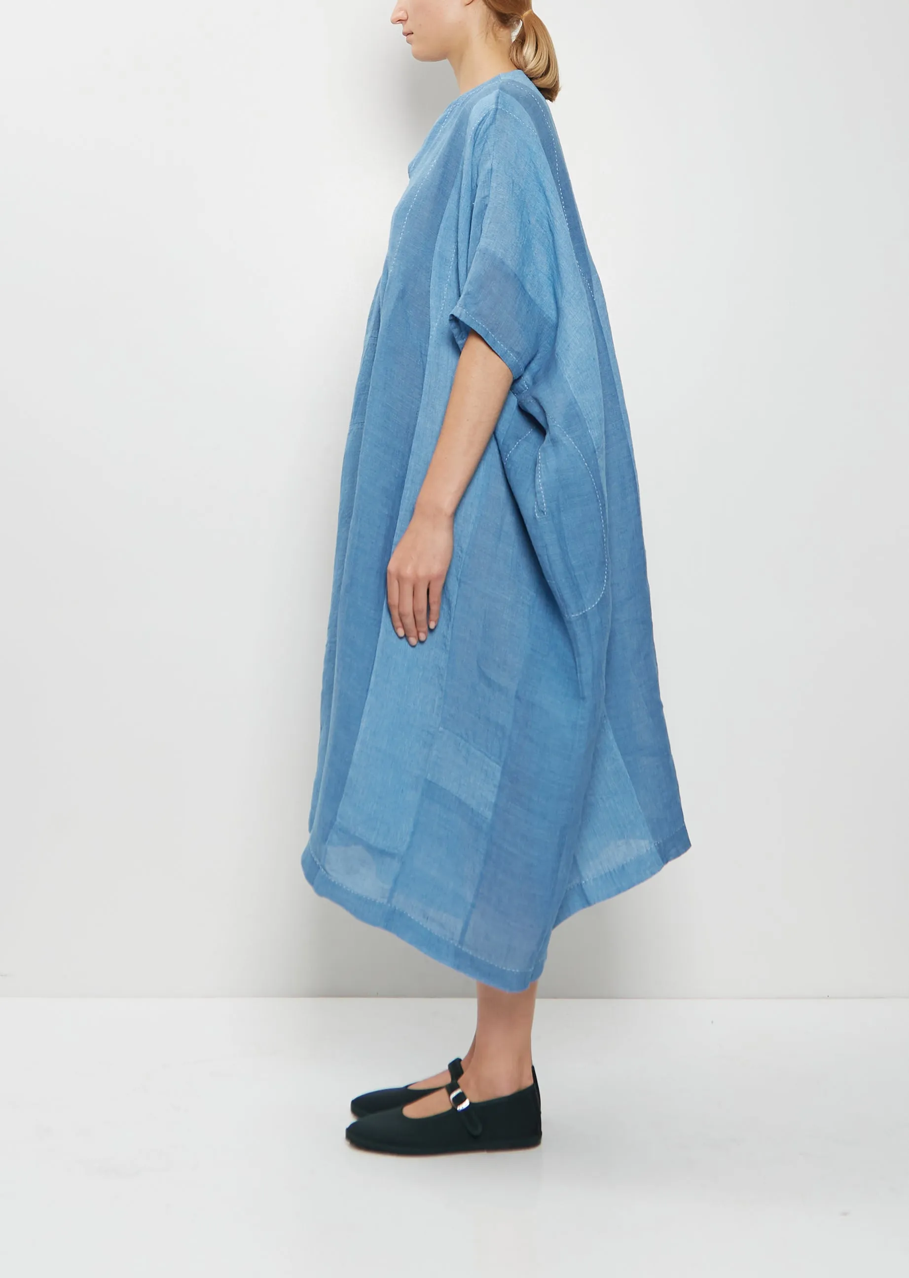Yoruba Handwoven Linen Tunic Dress — Denim sold by La Garconne product image thumbnail 2